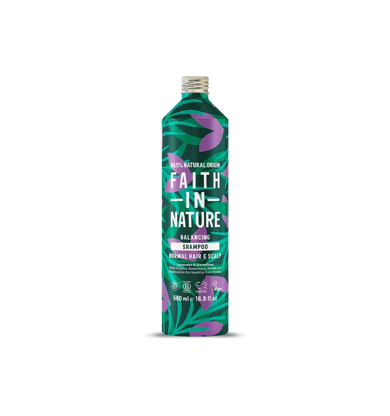 Faith in Nature Lavender and Geranium Shampoo in a Metal Bottle 500ml