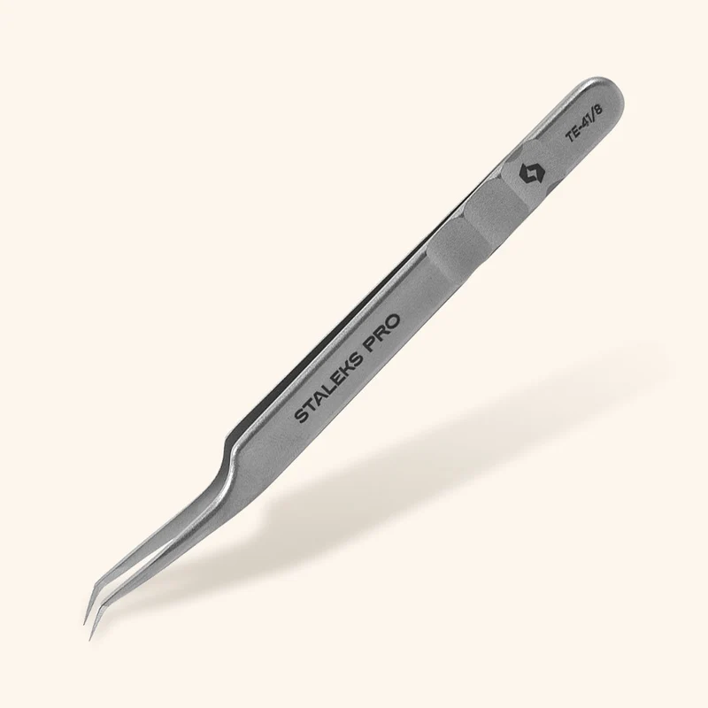 Pince à extensions de cils classique et volume en forme de L petite