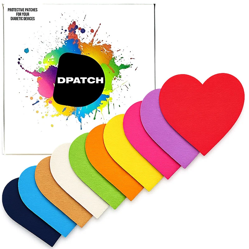 Patchs adhésifs D Patch Guardian pour capteur : forme de cœur en coton - Lot de 10