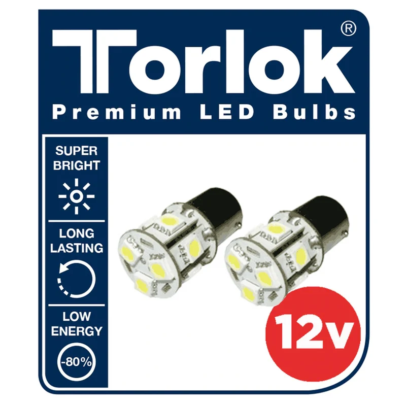 Ampoules LED rouges 12 V pour feux stop et feux arrière BAY15D / Remplace 380 / Lot de 2