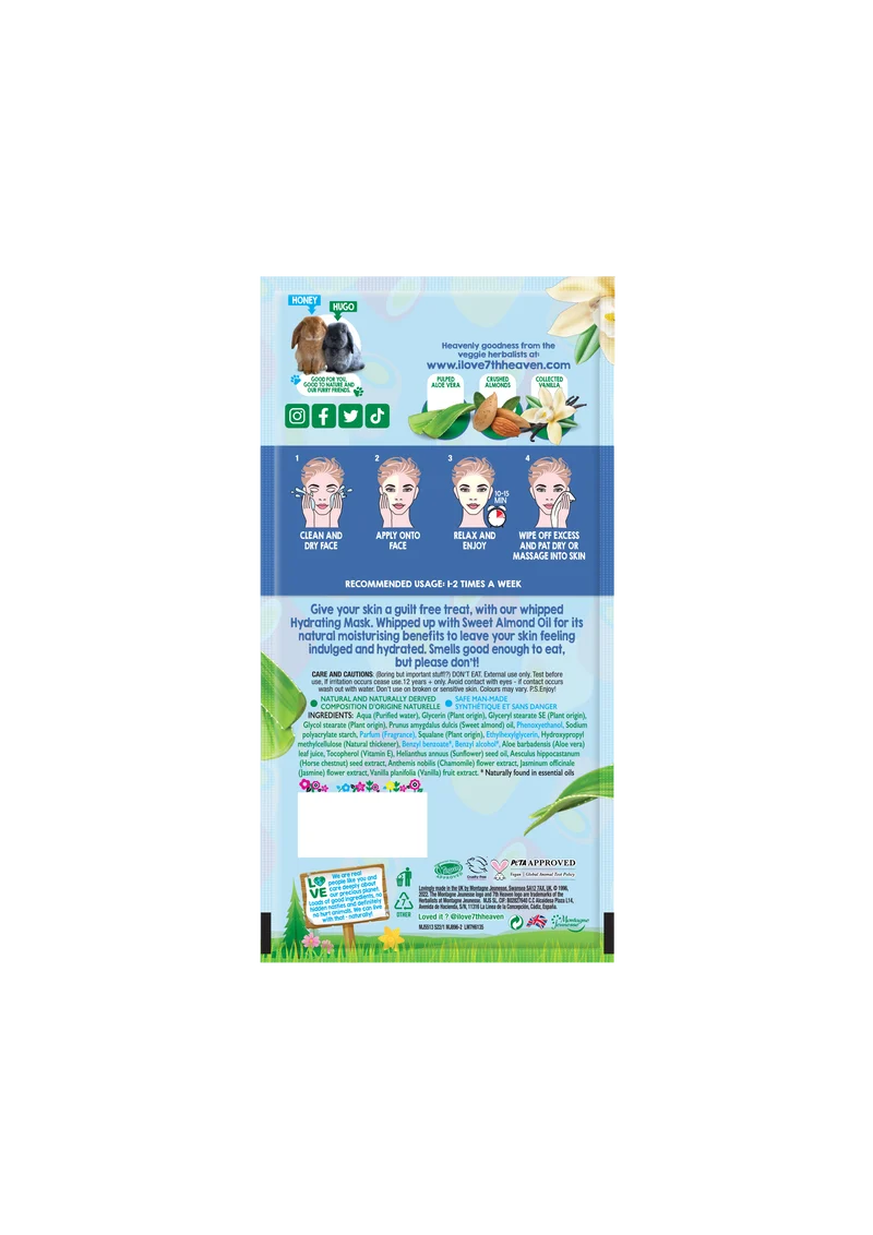 7th Heaven Marshmallow Fluff Face Mask with Sweet Almond Oil and Aloe Vera to Hydrate and Moisturise Skin | Ideal for All Skin Types