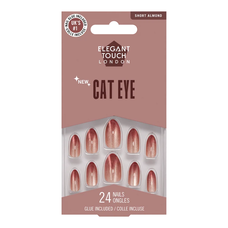 Elegant Touch Cat Eye Nails Glittering Chestnut