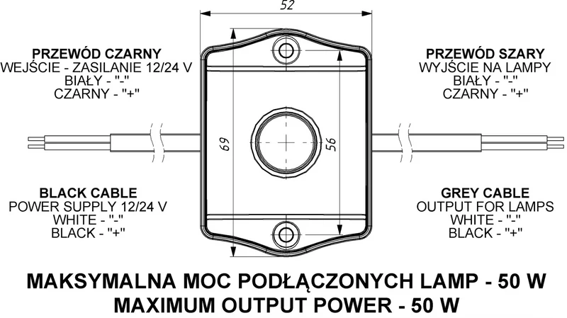Interrupteur à détecteur de mouvement PIR Horpol / Puissance maximale de 50 W