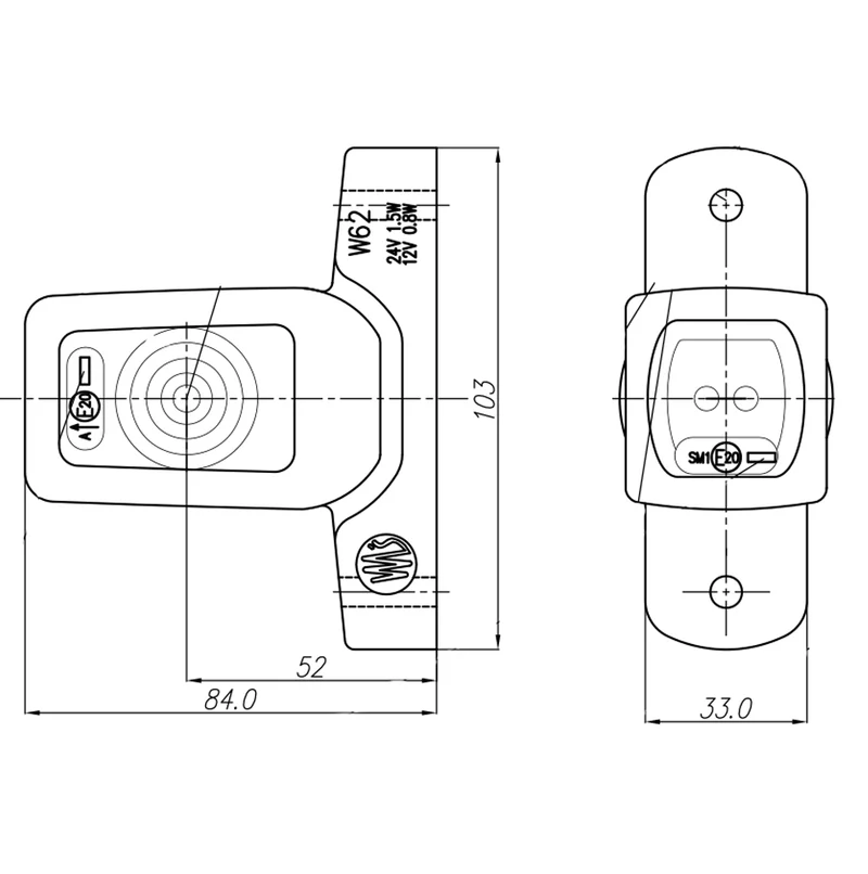 WAS W62 LED Outline Marker Lamp / Court