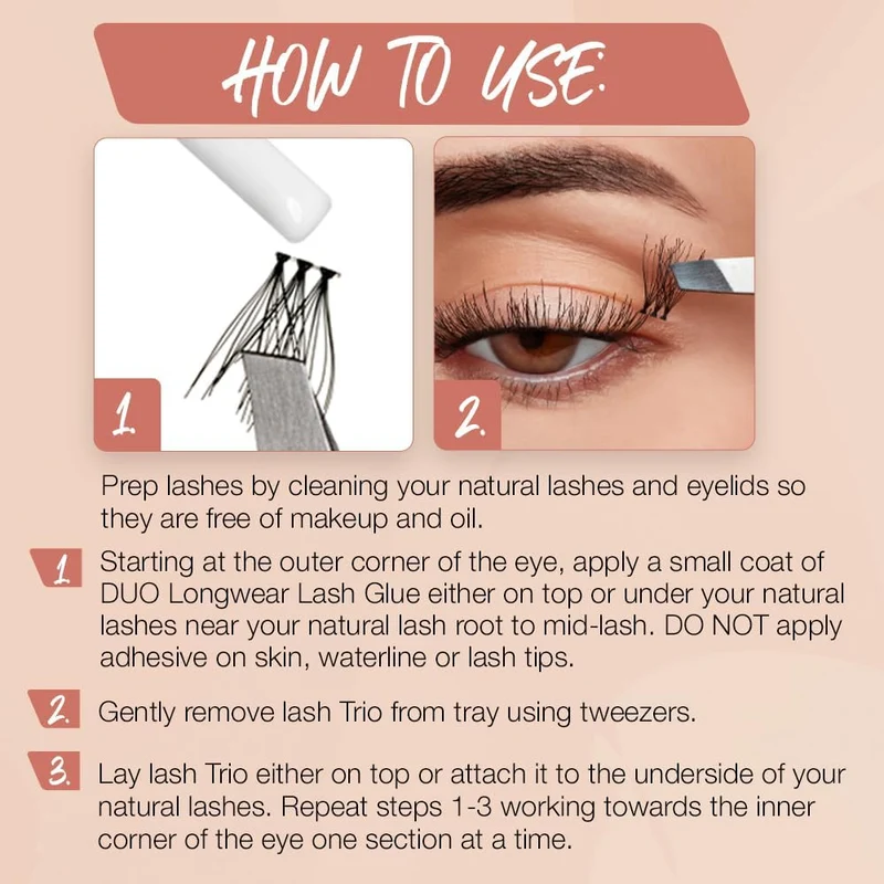 Ardell Naked Lashes Trios Kit Individual False Eyelashes, Duo Adhesive Included, Vegan Friendly, 32 Trios (Pack of 1)