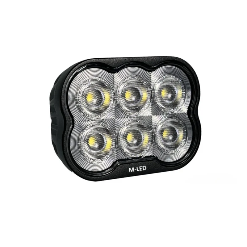 Projecteur de travail LED rectangulaire avec support en acier inoxydable / 6 LED / 30 W
