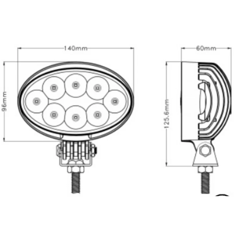 Lampe de travail LED ovale 40 W / 4000 XNUMX lumens