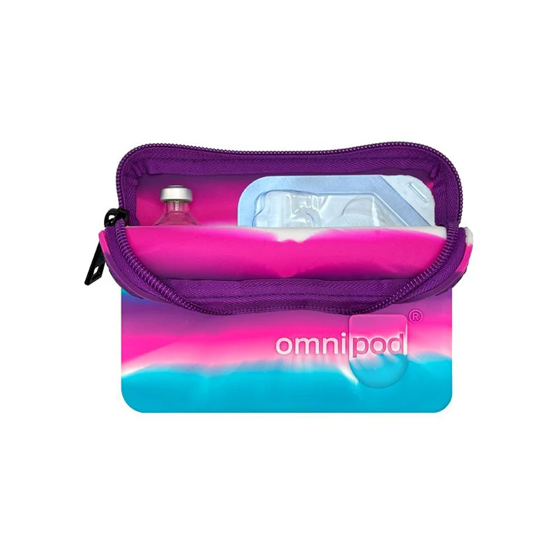 Étui de protection de voyage Omnipod de Sugar Medical : rose, bleu, blanc, tie-dye