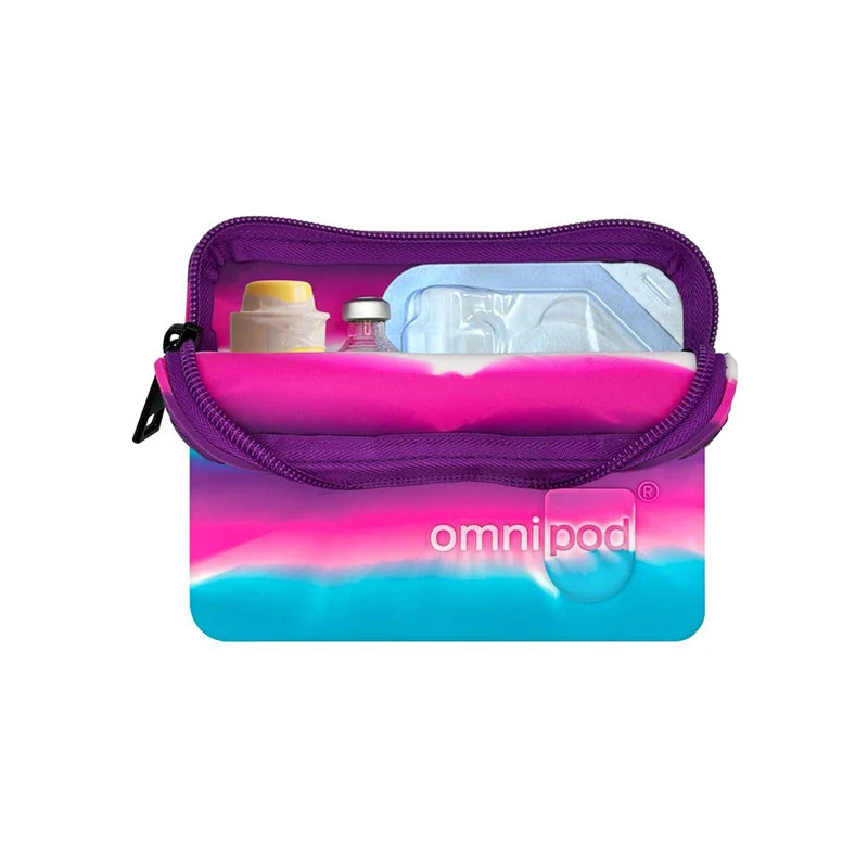 Étui de protection de voyage Omnipod de Sugar Medical : rose, bleu, blanc, tie-dye