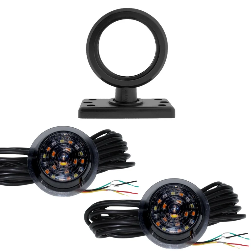 Feu de gabarit danois court fumé à LED / tricolore avec fonction clignotant