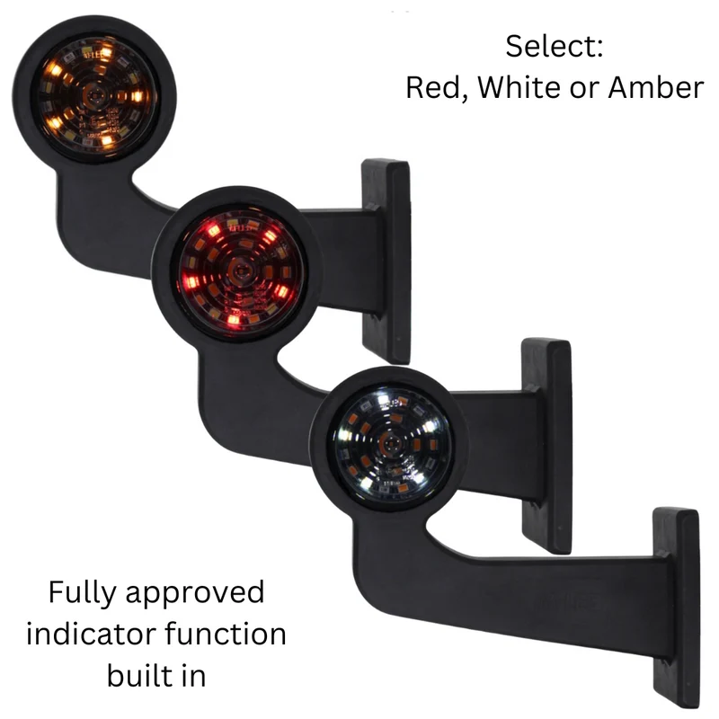 Feu de gabarit LED danois long fumé / tricolore avec fonction clignotant