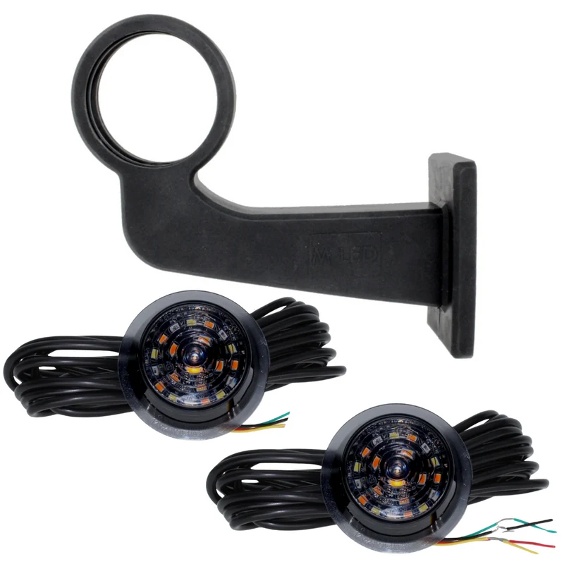 Feu de gabarit LED danois long fumé / tricolore avec fonction clignotant