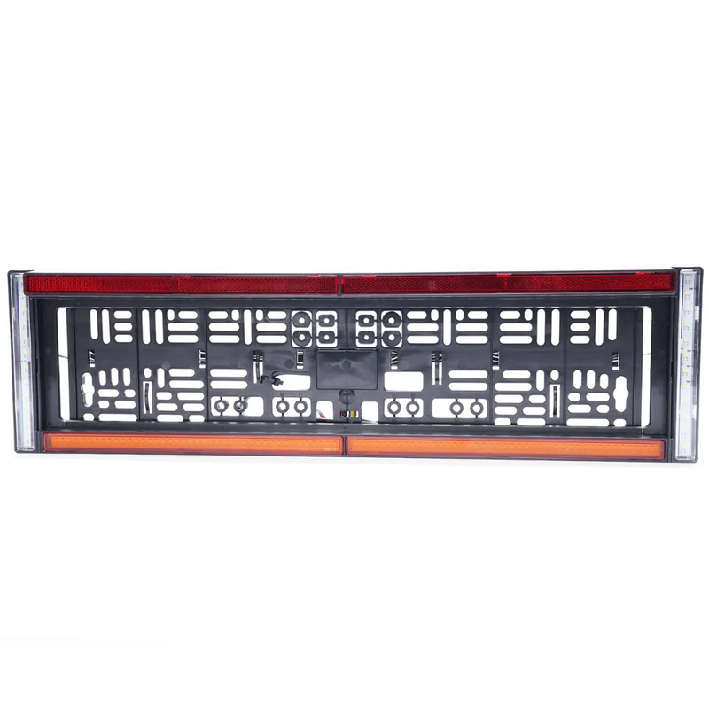 Support de plaque d'immatriculation arrière WAS avec feux de recul, stroboscope, éclairage de plaque d'immatriculation et réflecteur