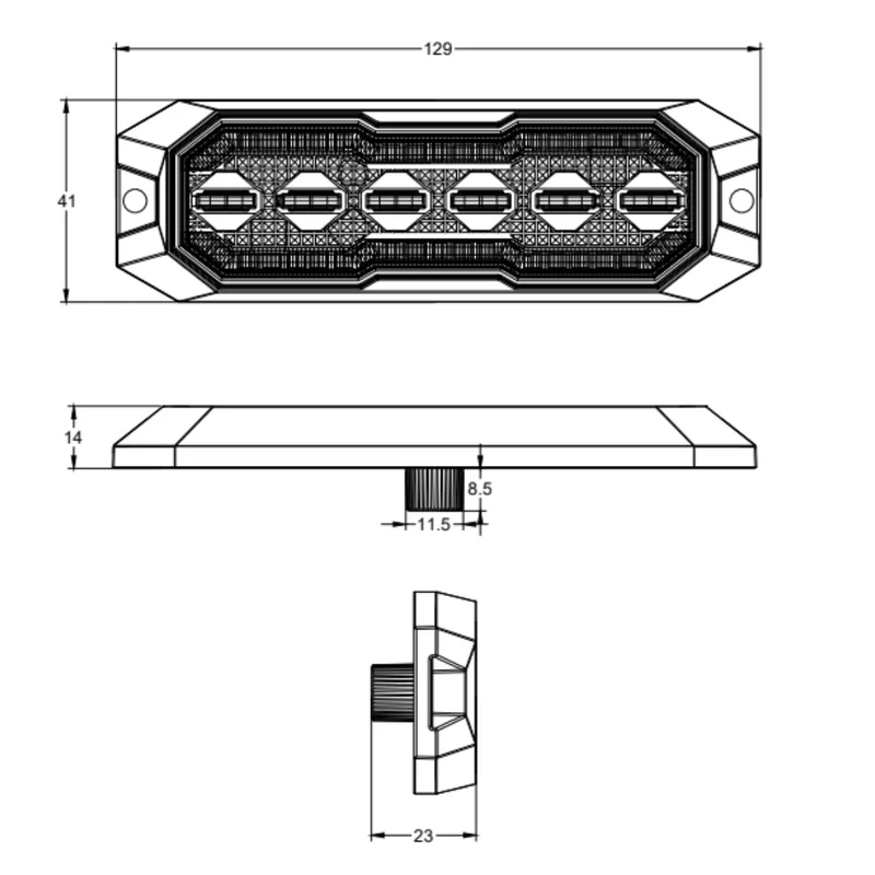 Feu de gabarit LED fumé Torlok Black Hawk avec fonction stroboscopique