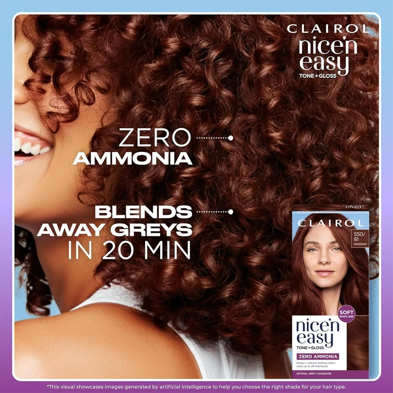 Clairol Nice'n Easy Tone+Gloss Semi Permanent Hair Dye - 550/81 Mahogany
