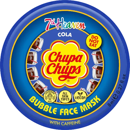 7th Heaven Chupa Chups Cola Bubble Mask with Caffeine - Energises & Refreshes Skin