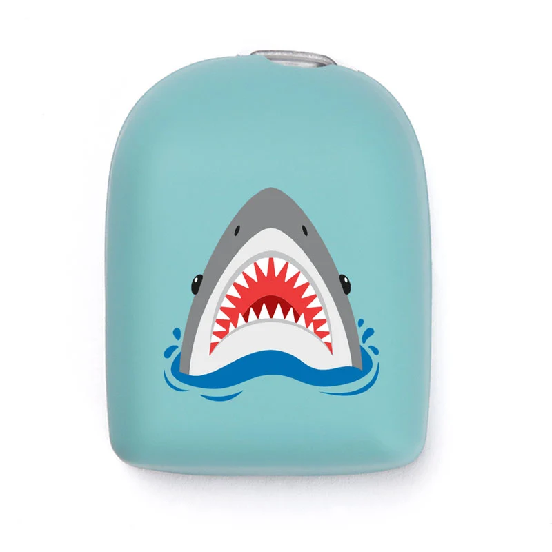 Coque réutilisable Omnipod : Requin - Bleu clair