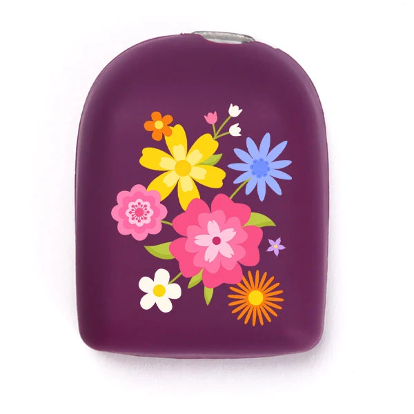 Coque réutilisable Omnipod : Fleurs - Violet