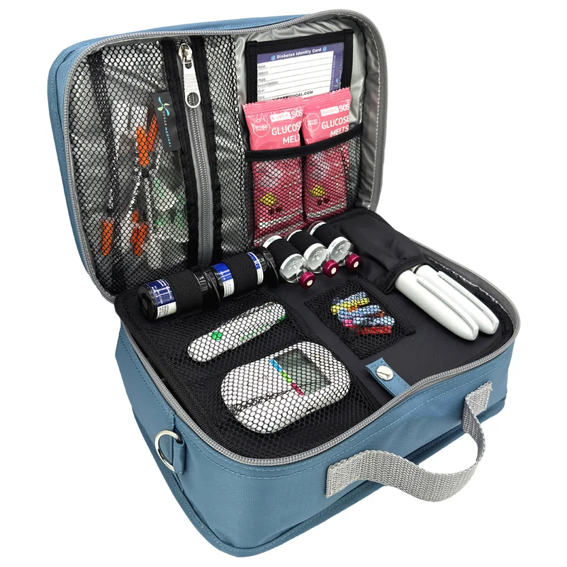 Sac de voyage isotherme Sugar Medical pour diabétiques : bleu acier