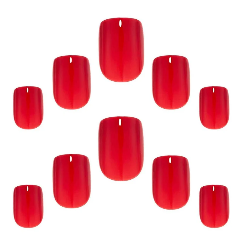Elegant Touch Red Rose – Petite Squoval Nails