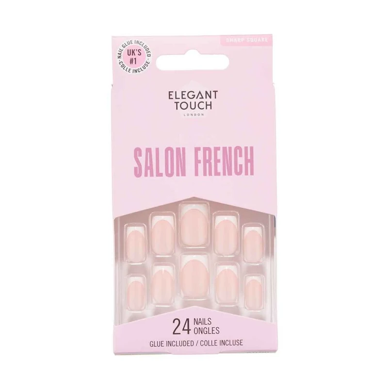 Elegant Touch Salon French Nails 164 – Sharp Square Nails