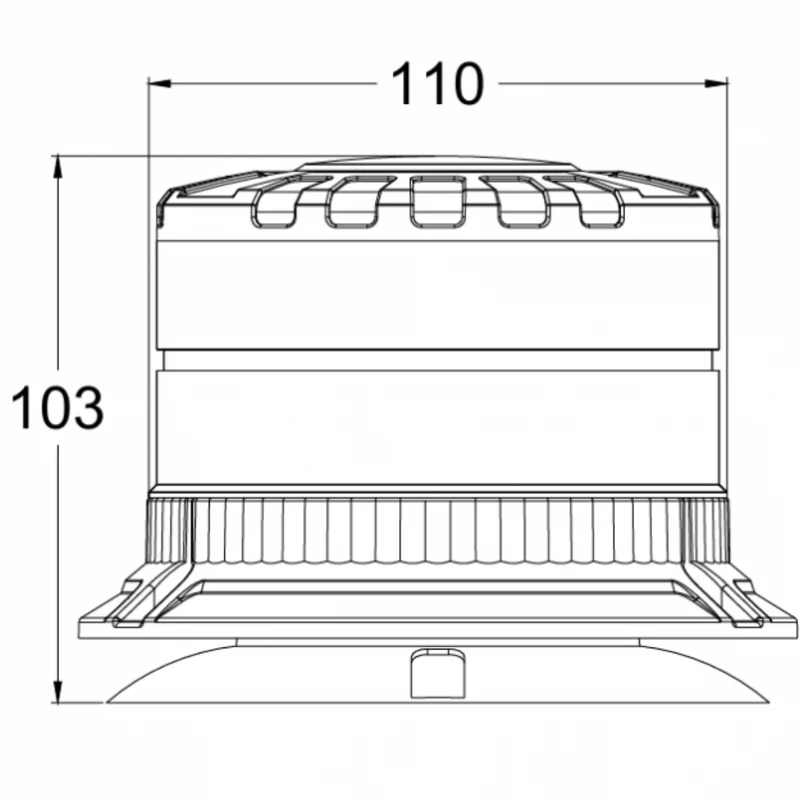Balise LED à lentille foncée avec base magnétique et support à boulon