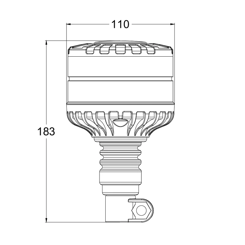 Balise LED à lentille foncée avec base DIN flexible