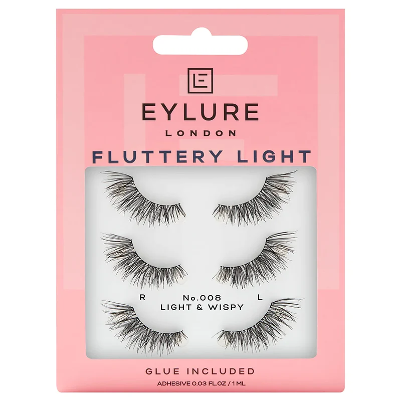 Eylure Fluttery Light 3/4 Length Lashes 008 Multipack of 3