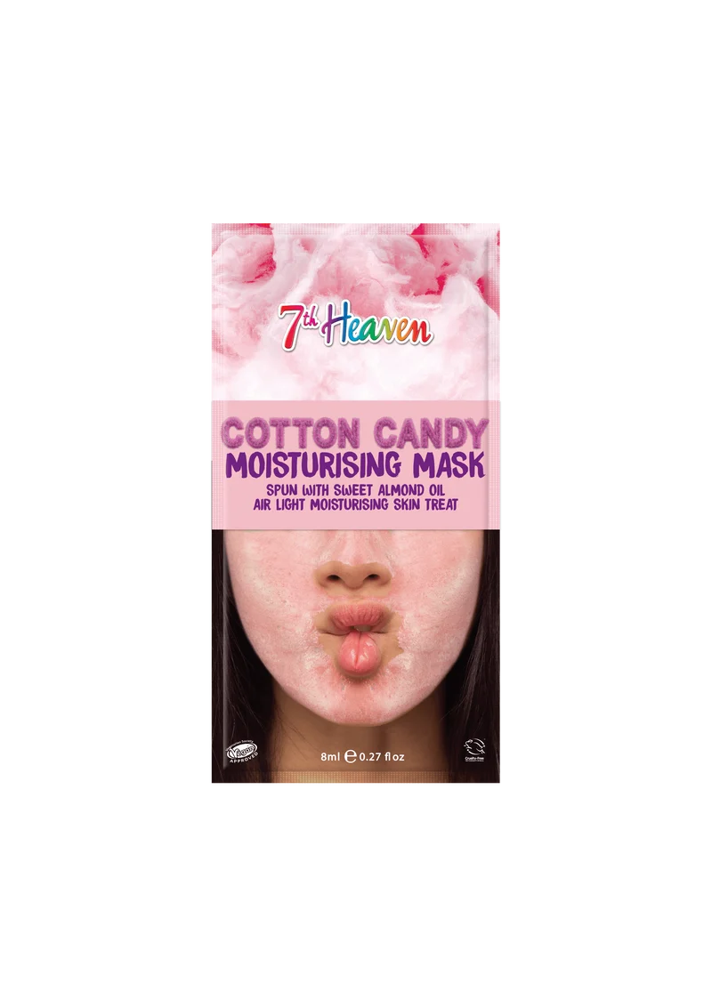 7th Heaven Cotton Candy Light Moisturising Skincare Face Mask with Sweet Almond Oil - Ideal for All Skin Types