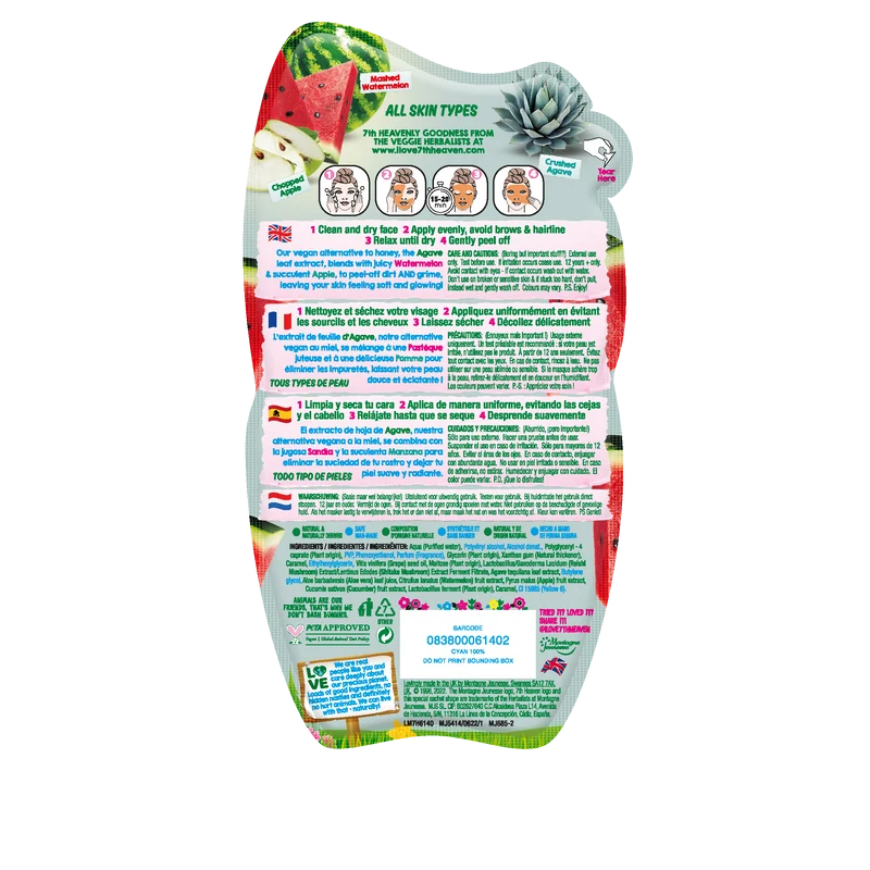 7th Heaven Watermelon and Agave Peel Off Face Masque