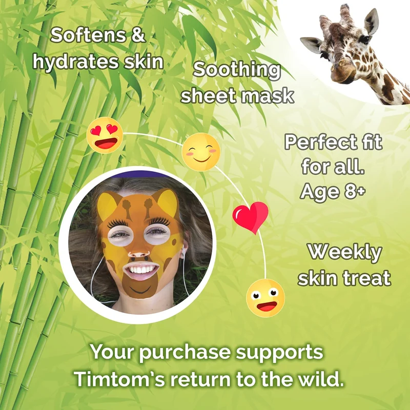 7th Heaven Face Food Born Free Giraffe Sheet Mask enriched with Cucumber and Aloe Vera to Soothe, Hydrate and Refresh your Skin