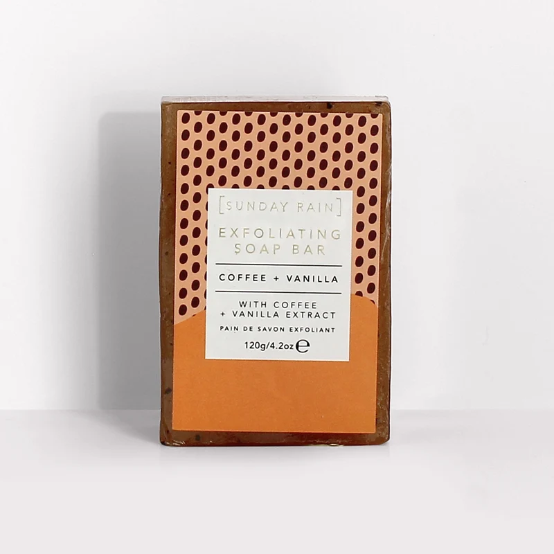 Sunday Rain Coffee and Vanilla Exfoliating Bar Soap, 142g
