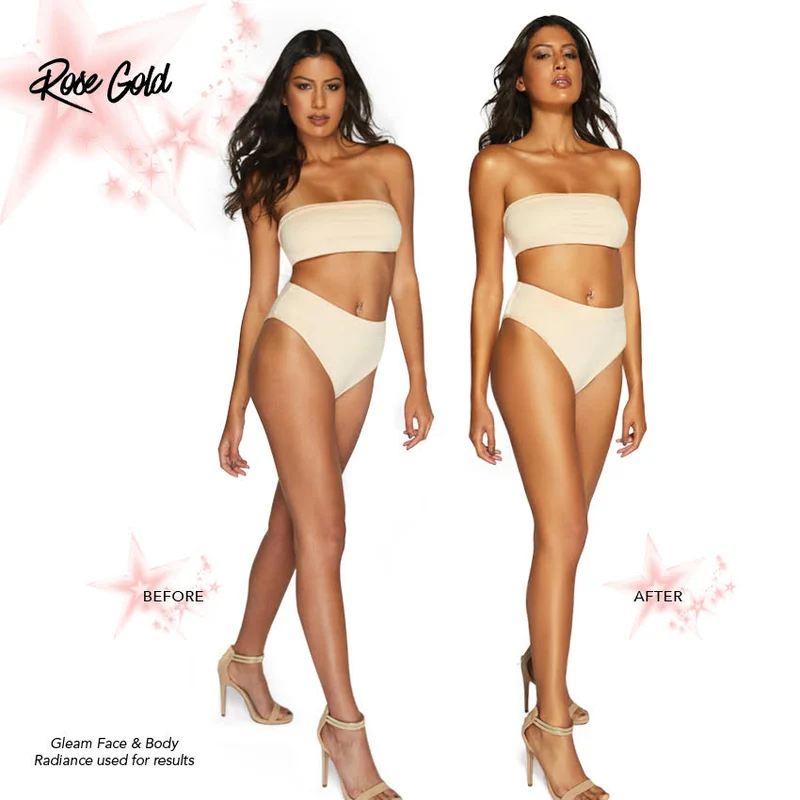 Melanie Mills Hollywood Gleam Body Radiance All In One Makeup, Moisturiser & Glow For Face & Body Rose Gold