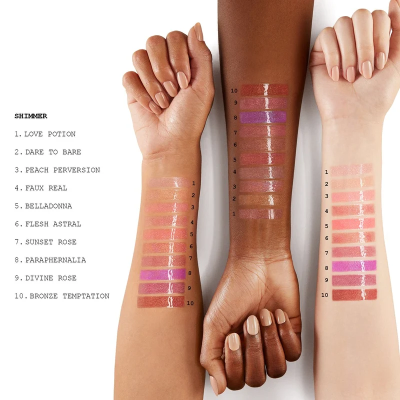 Pat McGrath Lust: Gloss Lip Gloss - Faux Real (Deep Beige with Pearlescent Sheen)