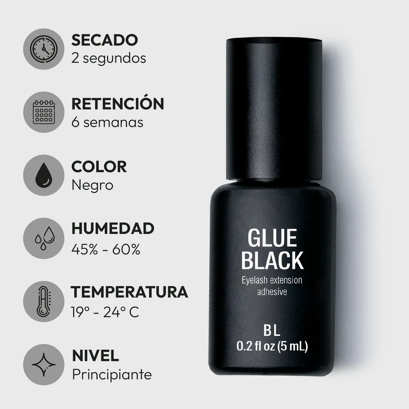 Glue Black – 2 seg. | Hasta 6 Semanas | Negro