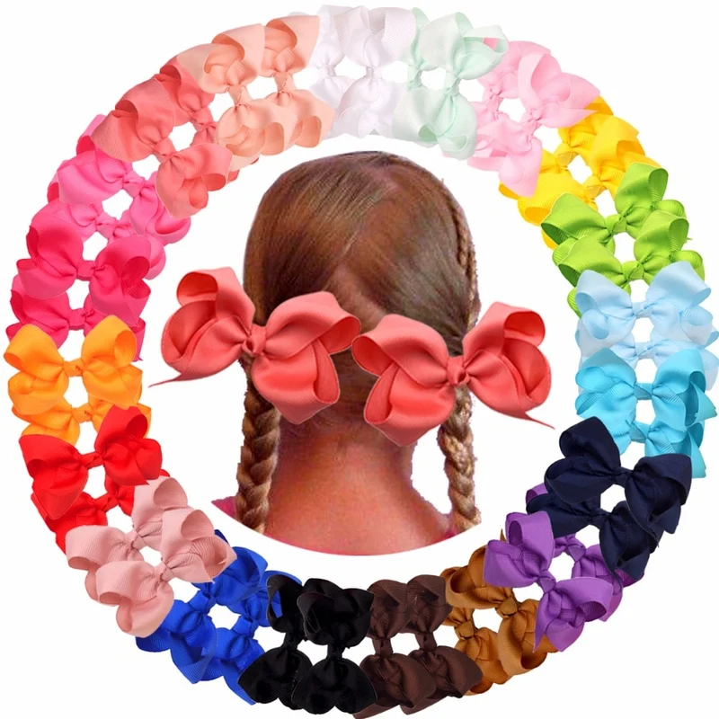 40pcs 4.5 Inch Kid Girls Large Ribbon Hair Bows Clips Accessories for Toddlers Kids Girls hair Accessories