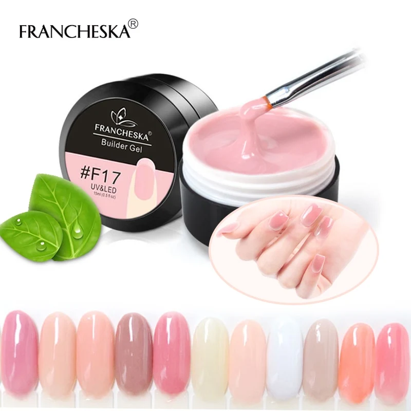 15ml Nail Art Camouflage Gel Builder Gel Quickly UV Builder Gel Soak Off Nail Extension Jelly Poly 10Colors Clear Pink white
