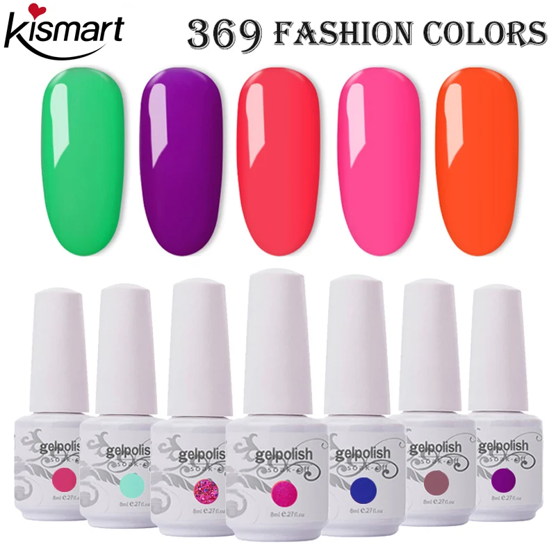 4Pcs/set 369 Colors 8ml Gel Polish Nail Gel Lak Art Set For Salon LED UV Vernis Semi Permanent Gellak Soak Off Gel Nail Polish