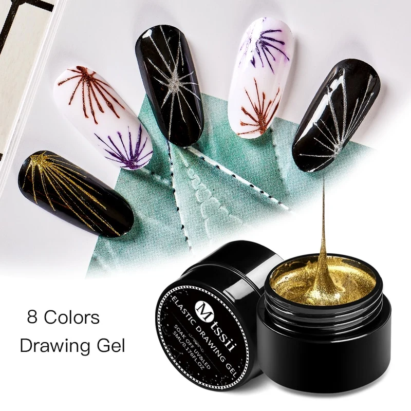 Mtssi Spider Gel Creative Wire Drawing Nail Gel Lacquer Point To Line Painting Gel Polish Pulling Silk Spider Nail Art Design