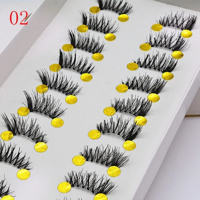ICYCHEER 10 Pairs Beauty Makeup Mini Half Corner Black False Eyelashes Natural Fake Eye Lashes Makeup Tools