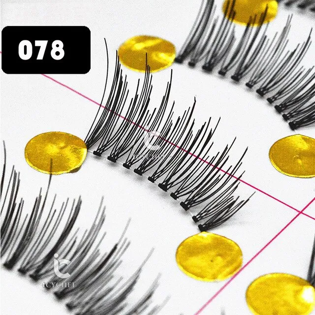ICYCHEER 10 Pairs Beauty Makeup Mini Half Corner Black False Eyelashes Natural Fake Eye Lashes Makeup Tools
