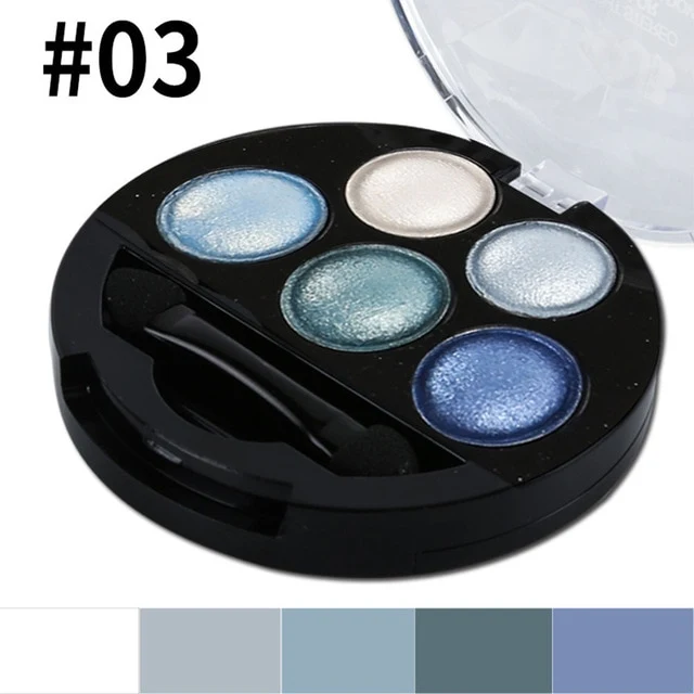 Dighealth Brand New 5 Colors Eyeshadow Waterproof Eye Shadow Makeup Shadow Metallic Shimmer Eyeshadow Pallete