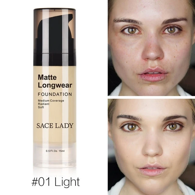 Foundation Base Makeup Professional Face Matte Finish Liquid Make Up Concealer Cream Waterproof Natural Cosmetic