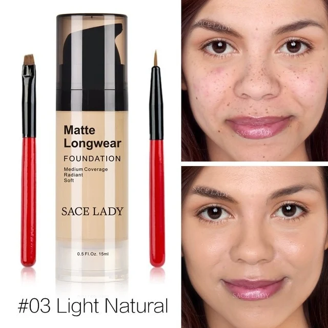 Foundation Base Makeup Professional Face Matte Finish Liquid Make Up Concealer Cream Waterproof Natural Cosmetic