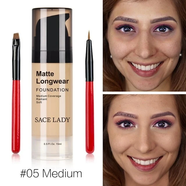 Foundation Base Makeup Professional Face Matte Finish Liquid Make Up Concealer Cream Waterproof Natural Cosmetic