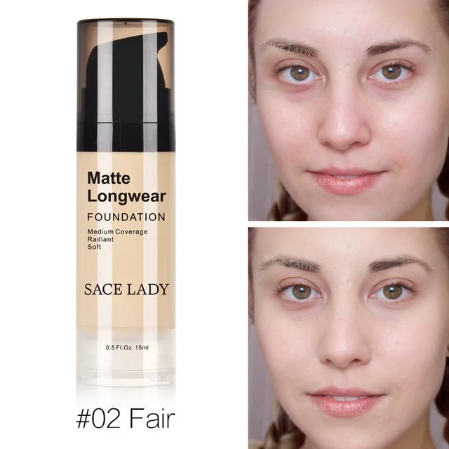Foundation Base Makeup Professional Face Matte Finish Liquid Make Up Concealer Cream Waterproof Natural Cosmetic