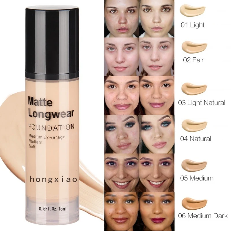 Matte Liquid Foundation Moisturizing Hide Pores Cover Freckles Scars For Skin Tone Makeup Foundation Face Makeup