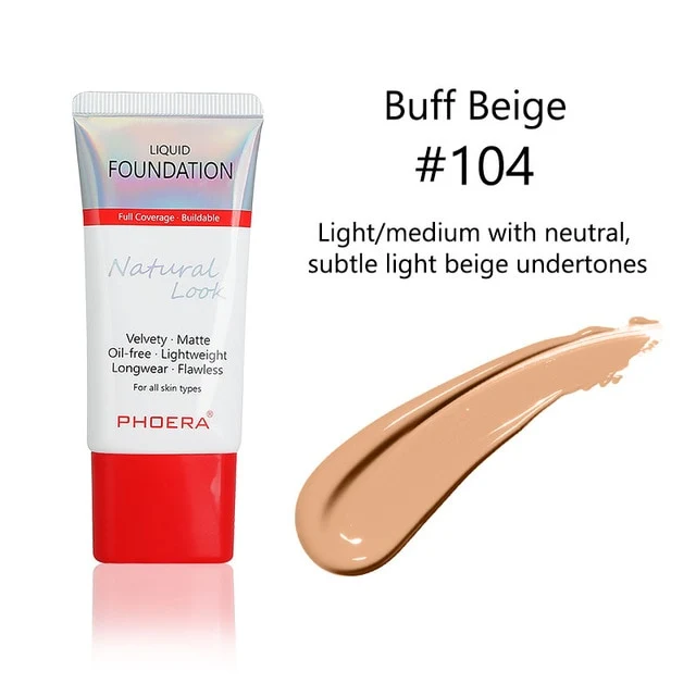PHOERA 30ml Full Coverage Foundation Makeup Skin-Friendly Base Maquiagem Oil Control Long Lasting for 24 Hours TSLM1