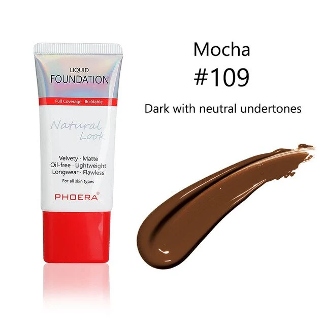 PHOERA 30ml Full Coverage Foundation Makeup Skin-Friendly Base Maquiagem Oil Control Long Lasting for 24 Hours TSLM1
