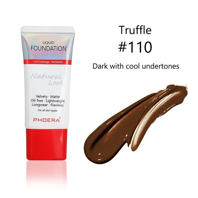 PHOERA 30ml Full Coverage Foundation Makeup Skin-Friendly Base Maquiagem Oil Control Long Lasting for 24 Hours TSLM1